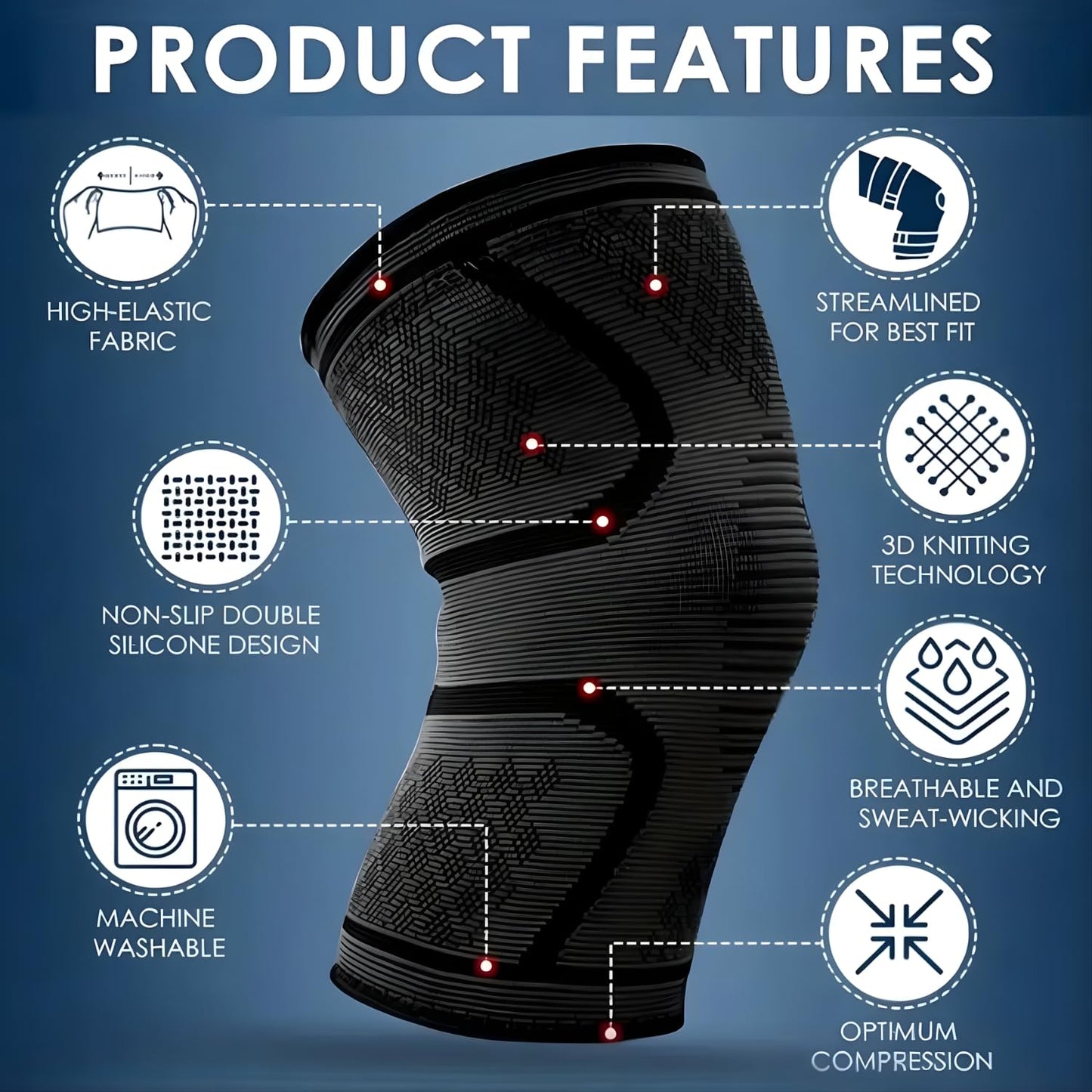 3D Compression Knee Support Sleeve – Sports & Joint Pain Relief