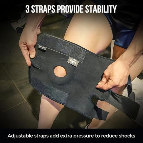 Comfy Fit neoprene Knee Support For Men & Women | Gym Squats Knee Belt/cap | Adjustable Compression Knee Support Braces For Knee Pain, Arthritis, Joint Pain Relief, Meniscus Tear - Black (Pack of 2)