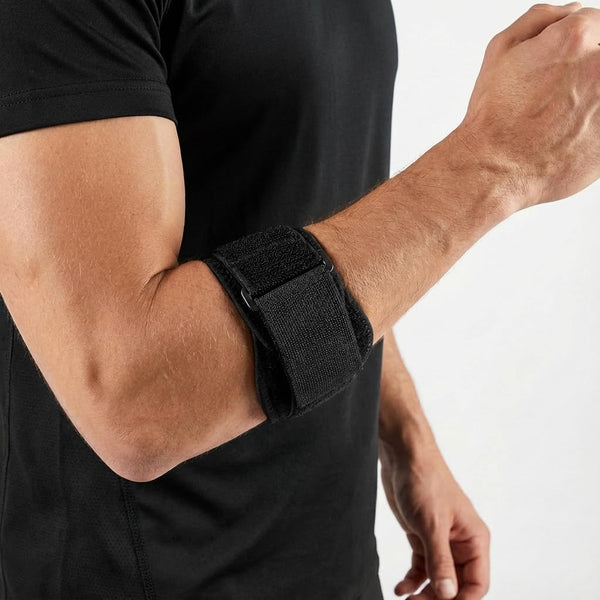 Tennis Elbow Support Brace – Neoprene Drytex | Tendonitis & Sports Injury Relief | Universal Size | Black