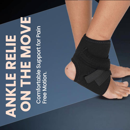 Ankle Support Brace – Universal Size, Black | Compression Sleeve for Ankle Pain, Sprain, Injury Recovery & Sports | Breathable Drytex Material