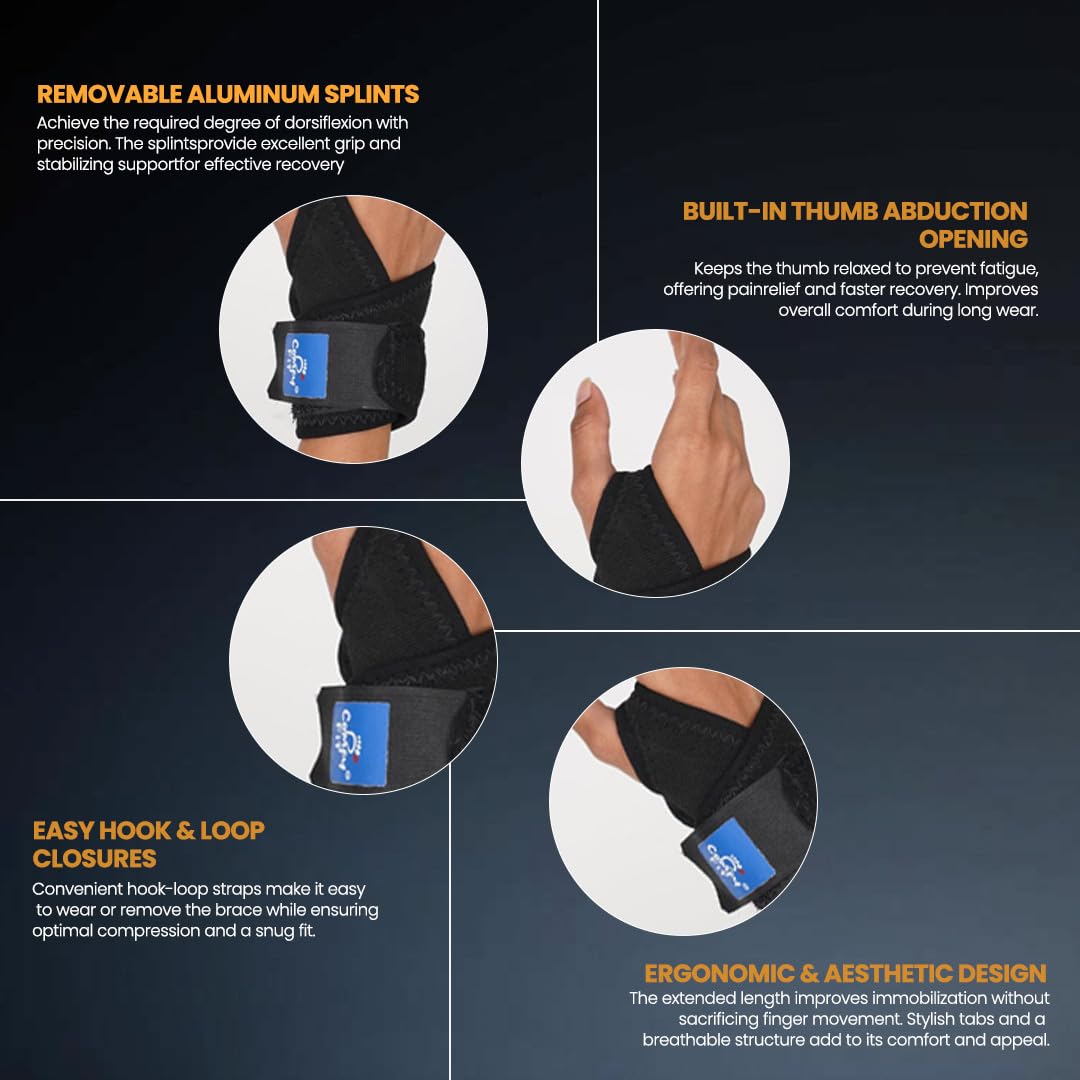 Thumb Support Brace (Black, Universal Size) – Premium Neoprene Drytex Mix | Pain Relief for Arthritis, Sprain, Strain & Thumb Injuries | Compression Wrist Support