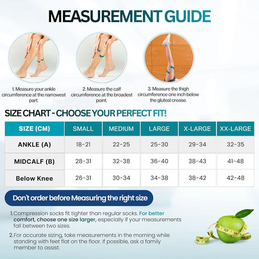 Cotton Class 2 Compression Socks (23-32 mmHg) – Knee Length Varicose Veins & DVT Support | Unisex