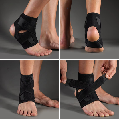 Ankle Support Brace – Breathable Drytex Compression Sleeve | Sprain & Ankle Pain Support | Universal Size | Black