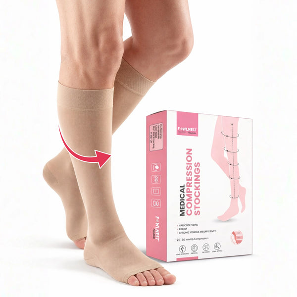 PLUS Medical Compression Stockings – Class II (23–32 mmHg) Knee Length for Varicose Veins & DVT