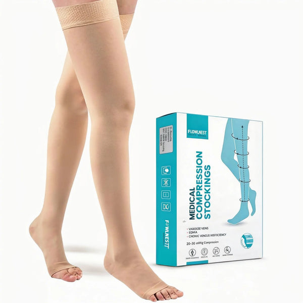DVT Thigh Length Compression Stockings – Class 2 (23–32 mmHg) for Varicose Veins & Swelling | Unisex