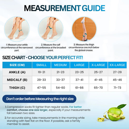 DVT Thigh Length Compression Stockings – Class 2 (23–32 mmHg) for Varicose Veins & Swelling | Unisex